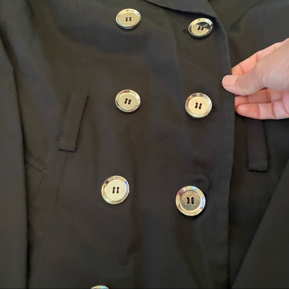 Express Double Breasted Black Trench Coat - Picture 3 of 12